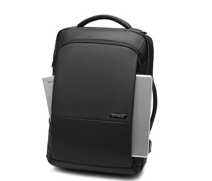 Outwalk backpack dual use front compartment display. Shown with laptop in front compartment.
