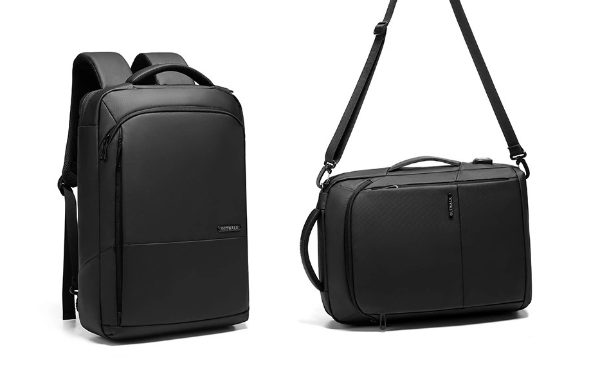 Outwalk backpack carrying options display. Dual display showing carry option and shoulder strap option