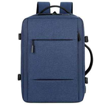 Business Backpack Casual Laptop Bag front view of blue design